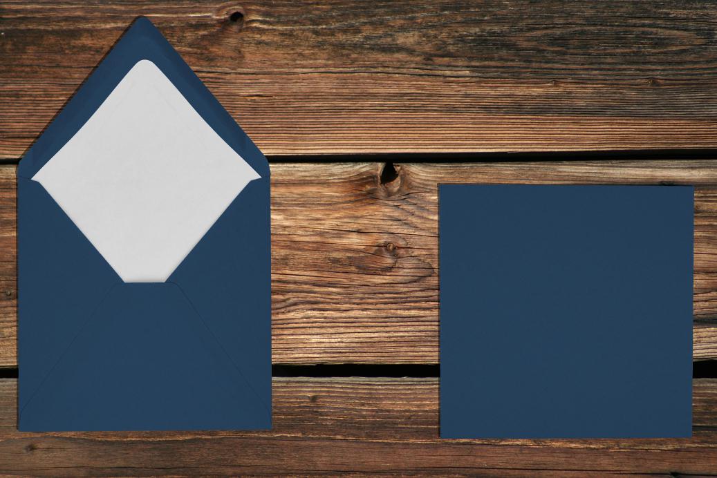 Briefhüllen mit Seidenfutter 164x164 mm Nassklebend Jeans gerippt 100 g/qm